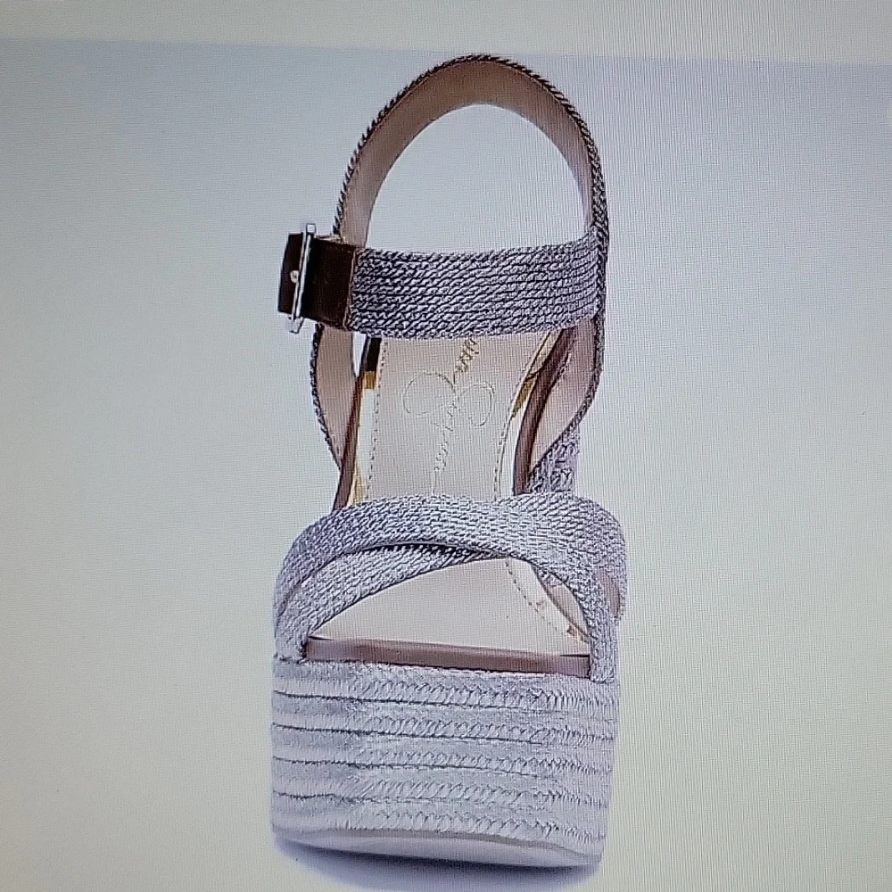 Jessica Simpson Brycen platform high chunky heel sandal platino size 10 NEW…